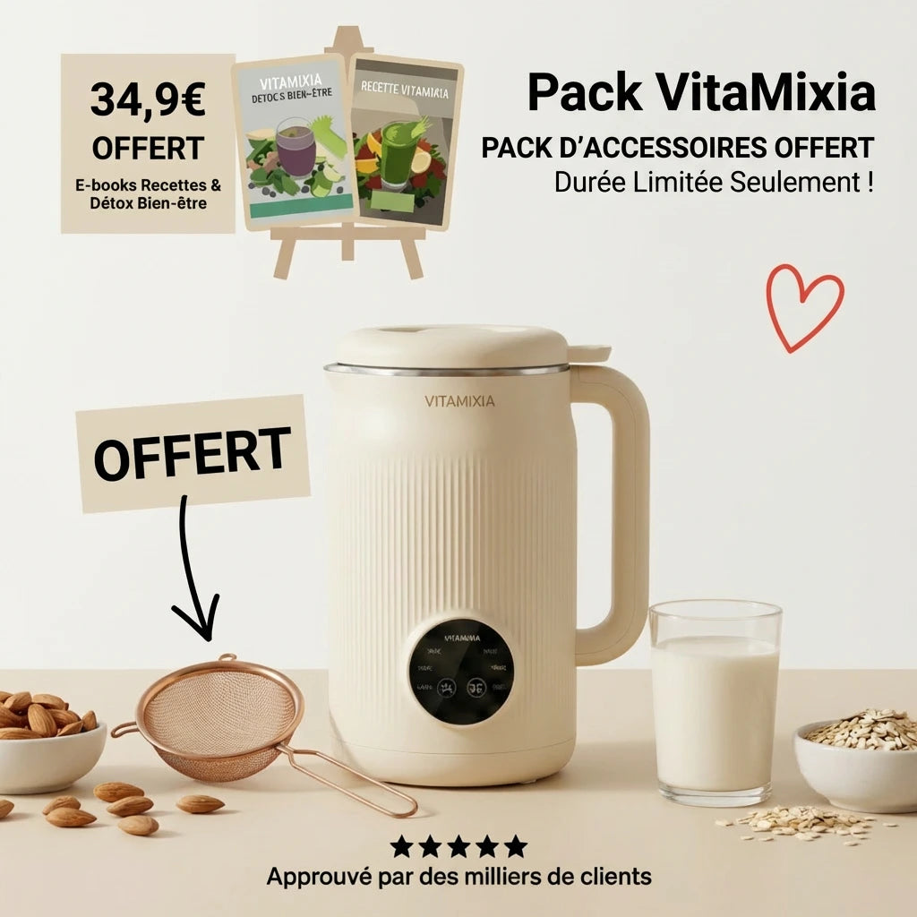 VitaMixia - Multifonction 8-en-1 Pour Préparer Du Lait Végétal , Des Jus & Bien Plus