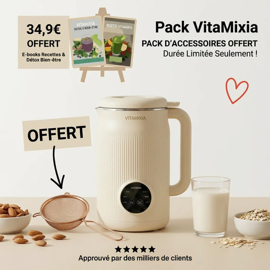 VitaMixia - Multifonction 8-en-1 Pour Préparer Du Lait Végétal , Des Jus & Bien Plus