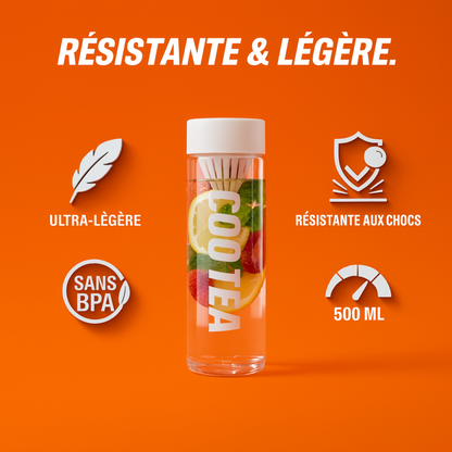 Bouteille portable avec filtre anti-résidus intégré