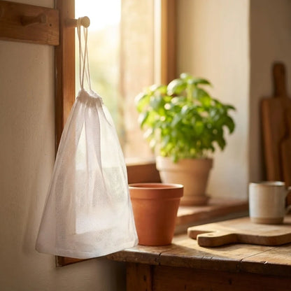 Set de sacs filtrants haut de gamme en tissu naturel (lavables et réutilisables)