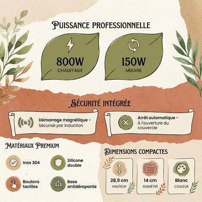 VitaMixia - Multifonction 8-en-1 Pour Préparer Du Lait Végétal , Des Jus & Bien Plus