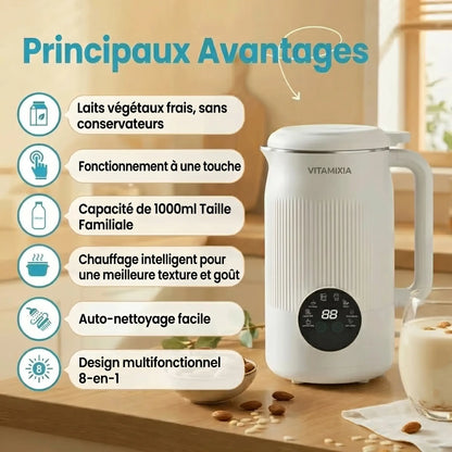 VitaMixia -- Multifonctions 8-en-1 , Préparer Du Lait Végétal , Des Jus & Bien Plus)