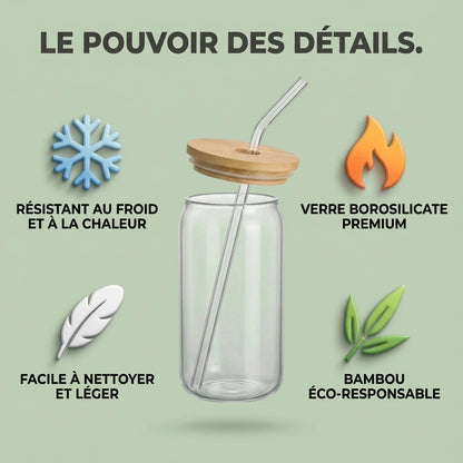 Set de verres haut de gamme en verre et bambou