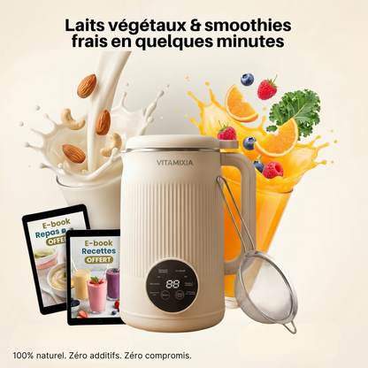 VitaMixia Multifonctions 8-en-1 , Préparer Du Lait Végétal , Des Jus & Bien Plus.
