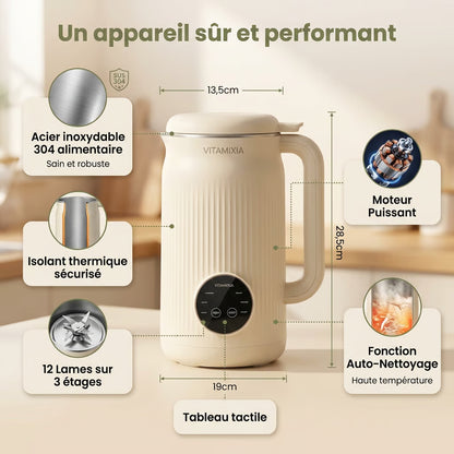 VitaMixia - Multifonction 8-en-1 Pour Préparer Du Lait Végétal , Des Jus & Bien Plus