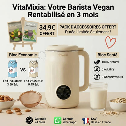 VitaMixia - Multifonction 8-en-1 Pour Préparer Du Lait Végétal , Des Jus & Bien Plus