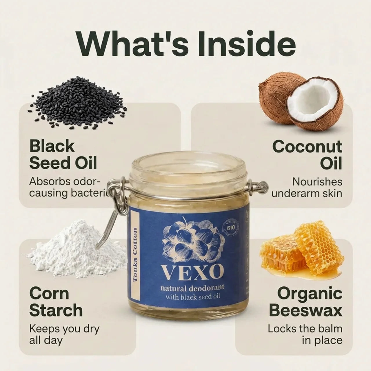 Vexo | Natural Deodorant with Black Seed Oil