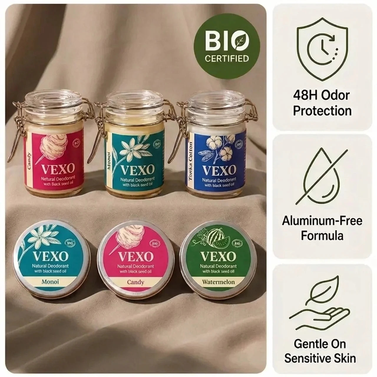 Vexo | Natural Deodorant with Black Seed Oil